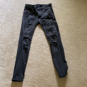 H&M Skinny, Ripped, Black Jeans